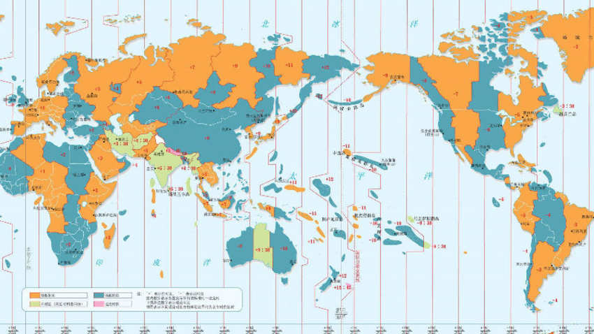 由此也可以看出时区的划分只与经度有关,而与纬度无关.