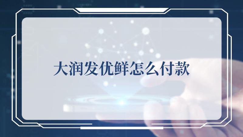 大润发优鲜怎么付款