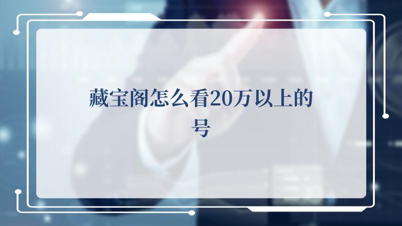 藏宝阁怎么看20万以上的号(梦幻西游藏宝阁)