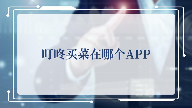 叮咚买菜在哪个APP