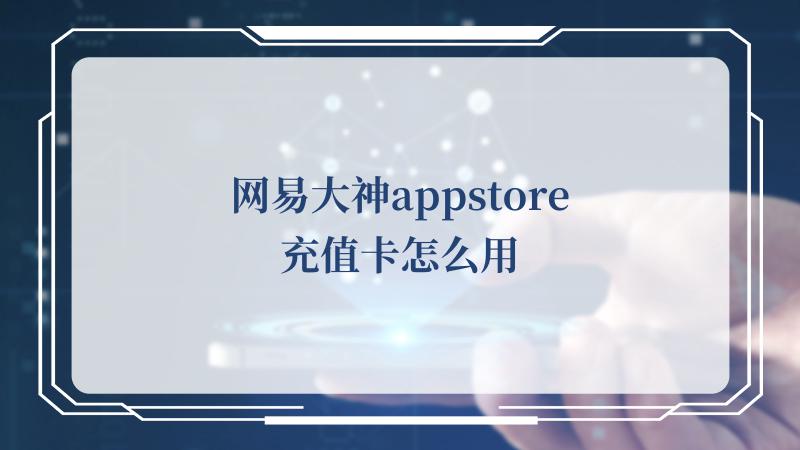 網易大神appstore充值卡怎麼用