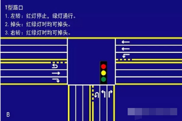 交通信号灯左转弯图解图片